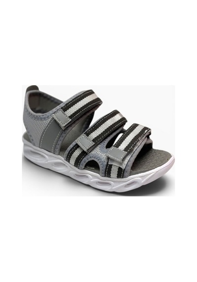 Arzen Bebe 231-26 3 Cırtlı Anatomik Çocuk Sandalet Gri Gümüş 31-35