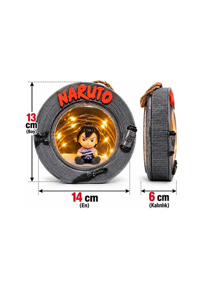 Naruto Temalı Ledışıklı Gece Lambası & Anime Masa Dekoru Siyah Siyah