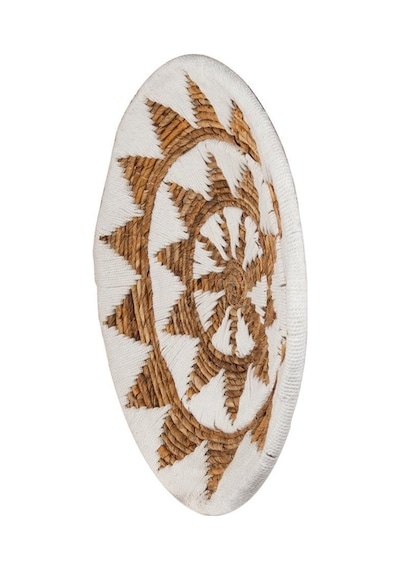 Bohem Hasır Yuvarlak Duvar Dekoru Bambu Ve Makrome İle Yapılan Duvar Süsü 50 Cm X 50 Cm-74