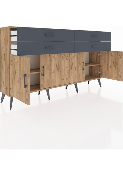 Arges Konsol 2 Raflı 4 Çekmeceli 8 Kapaklı 176x30x99 Çam-çam/antr Çam-çam/antrasit Arges Konsol 2 Raflı 4 Çekmeceli 8 Kapaklı 176x30x99 Çam-çam/antr Çam-çam/antrasit