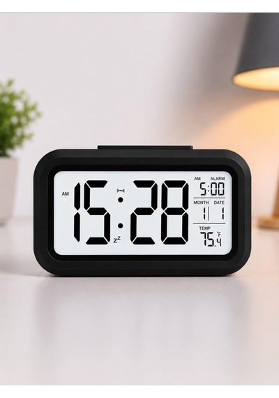 Tr Dijital Masa Saati Büyük Led Ekranlı Alarm Özellikli Tarih Ve Sıcaklık Göstergeli Gece Işığı 12/24 Diğer