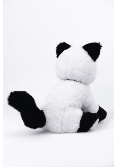 Peluş Oyuncak Oturan Kedi Çift Renkli 30 Cm Siyah - Beyaz