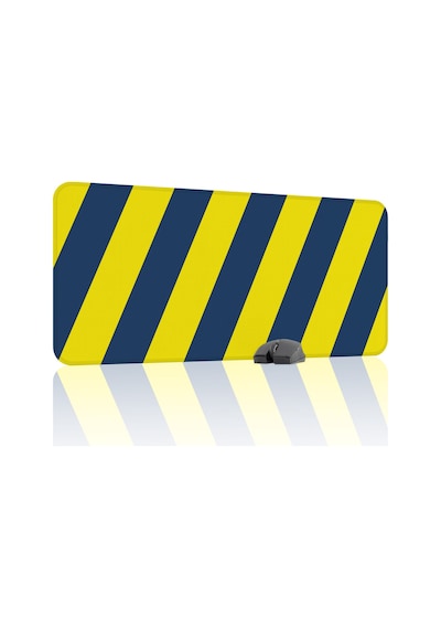 Sarı Lacivert 90x40 Xxl Taraftar Gaming Oyuncu Mouse Pad Kaymaz Taban Büyük Fare Altlığı Şerit