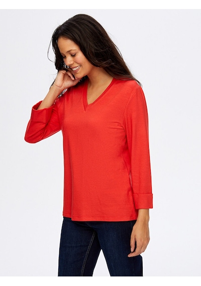 V Yaka Truvakar Kol T-shirt W26tsh002 Bw26tsh00241 Kırmızı