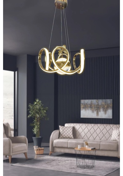 Melisa Modern Sarkıt Led Avize Powerled Lümen Gücü Yüksek - 3 Renk Kumandasız - Gold Gold