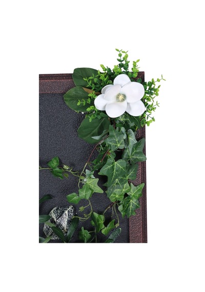 Yapay Çiçek Sitesi Ahşap Çerçeveli Yapay Çiçekli Duvar Tablosu 60x80 Cm Model 2 Yeşil