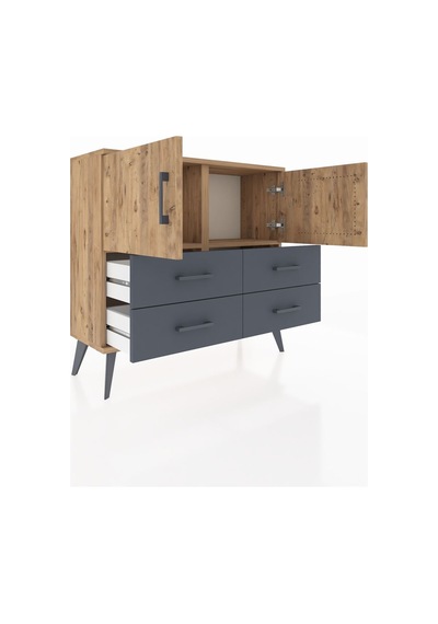 Arges Şifonyer 2 Raflı 4 Çekmeceli 2 Kapaklı 88x30x80 Çam-çam/antrasit Çam/antrasit Arges Şifonyer 2 Raflı 4 Çekmeceli 2 Kapaklı 88x30x80 Çam-çam/antrasit Çam/antrasit