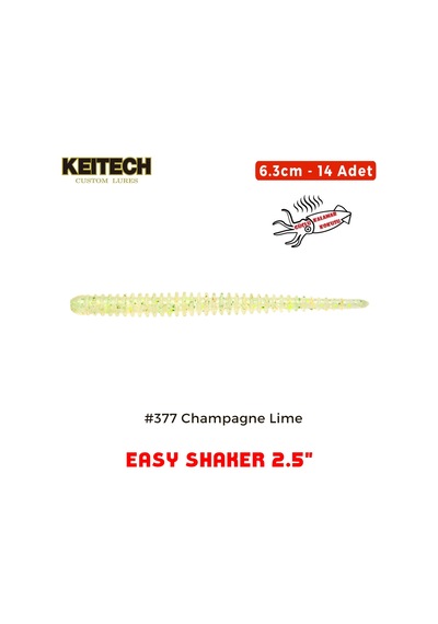 Keitech Easy Shaker 6.3cm 2.5" 377 Champagne Lime Kokulu Silikon Kurt