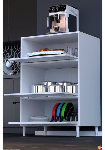 Garda 3 Kapaklı Mutfak Dolabı 75 Cm Çok Amaçlı Mikrodalga Fırın Tezgahı Kiler Erzak Dolabı Beyaz Garda 3 Kapaklı Mutfak Dolabı 75 Cm Çok Amaçlı Mikrodalga Fırın Tezgahı Kiler Erzak Dolabı Beyaz