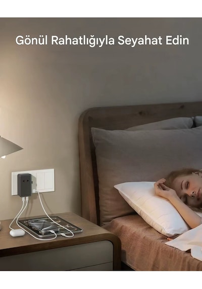 25w Evrensel Seyahat Adaptörü 2xtype-c 1xusb Eu Us Au Uk Priz Fiş Çevirici Dönüştürücü