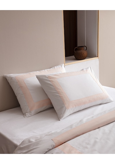 Madame Coco Valette Çift Kişilik %100 Pamuk Nevresim Takımı - Beyaz/pudra 8684427205051 Beyaz