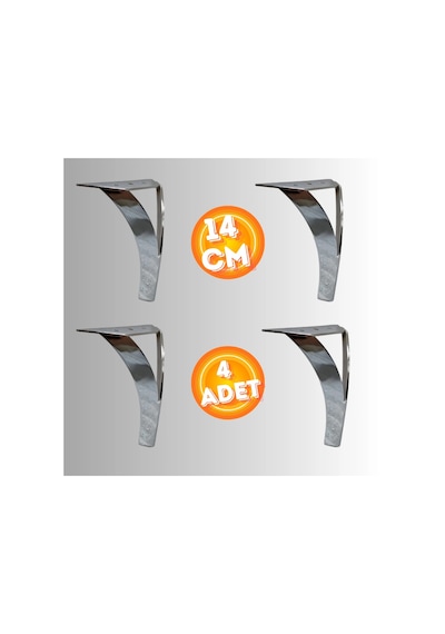 14 Cm Metal Damla Koltuk Ayağı Mobilya Ayağı Ünite Ayağı Konsol Ayağı Puf Berjer Ayağı 4 Adet Krom