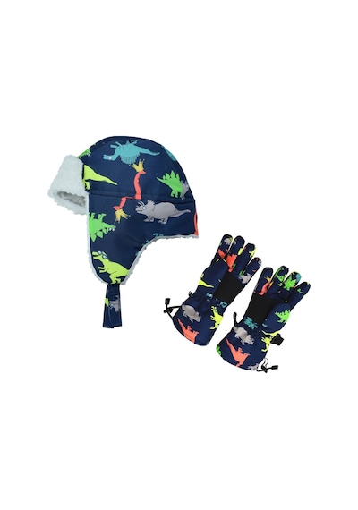 Petityu Su Geçirmez Erkek Çocuk Bere Eldiven Set 4-8 Yaş Kayak Snowboard Lacivert Üstü Renkli Dino Lacivert Petityu Su Geçirmez Erkek Çocuk Bere Eldiven Set 4-8 Yaş Kayak Snowboard Lacivert Üstü Renkli Dino Lacivert