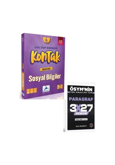 Paraf 2027 6. Sınıf Kontak Sosyal Bilgiler Denemeleri+ Evp Akademi Paragraf