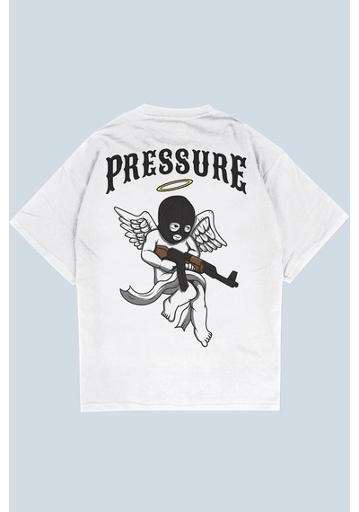Tarzsokak Pressure Beyaz Oversize Unisex T-shirt