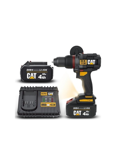 Cat Dx1130.1 18volt/4.0ah Li-ion 80nm Çift Akülü Kömürsüz Profesyonel Şarjlı Darbeli Matkap