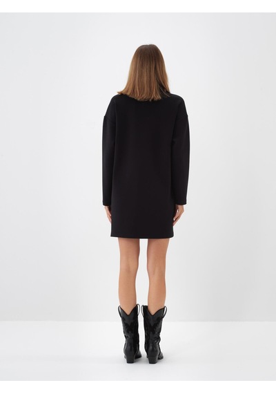 Xint Siyah Oversize Pamuklu Elbise 286227
