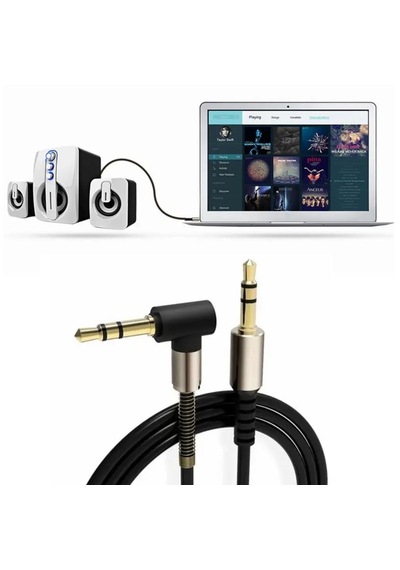 Buffer 3.5mm Aux Kablosu Jak Erkek Erkek L Tipi 1 Metre Ses Aktarım Kablosu Diğer