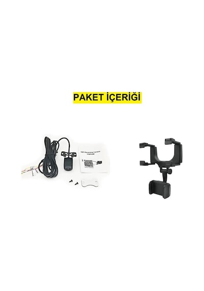 Wifi Kablosuz Geri Görüş Kamera + Araç Telefon Tutacağı Birlikte