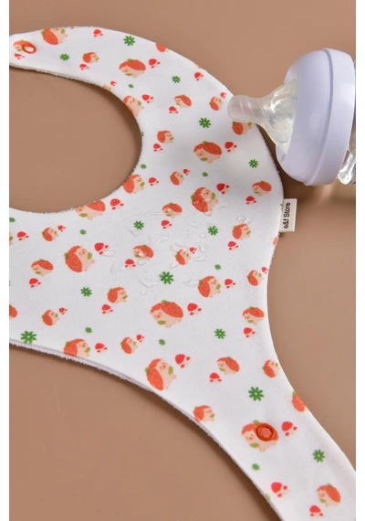 E&f Store Sıvı Geçirmez Emzik Tutucu Mama Önlüğü - Kirpi Çok Renkli