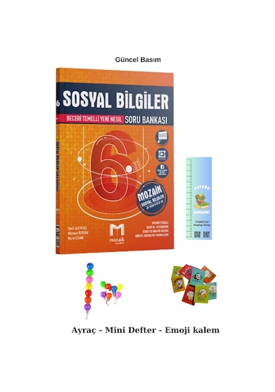 Mozaik 6. Sınıf Sosyal Bilgiler Soru Bankası 2025 Emoji - Mini Defter-tırtıl A.