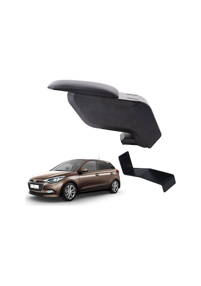 Hyundai İ20 2016 Delmesiz Çelik Ayaklı Siyah Kolçak Kol Dayama