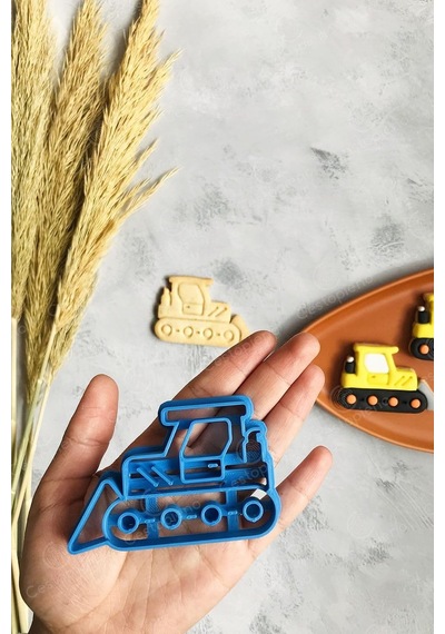 Buldozer Hamur Şekillendirici/kurabiye Kalıbı - Mavi 50 x 22