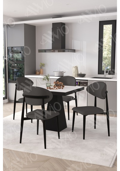 Avvio Vanessa Siyah Polo Metal Sandalye 90x90 Kare Yemek Masası Mutfak Masası Masa Sandalye Takımı Beyaz Avvio Vanessa Siyah Polo Metal Sandalye 90x90 Kare Yemek Masası Mutfak Masası Masa Sandalye Takımı Beyaz
