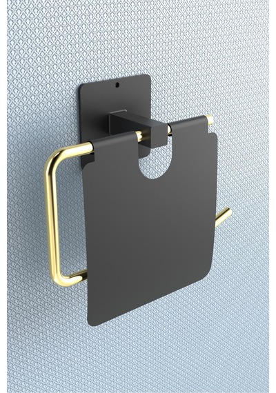 Buççin Online Mağaza Yapışkanlı Kapaklı Paslanmaz Gold Tuvalet Kağıdı Tutacağı/tuvalet Wc Kağıtlık Metal Altın Çok Renkli