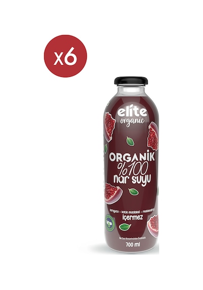 Elite 6'lı Organik %100 Nar Suyu 700 Ml