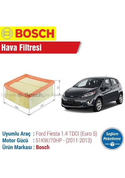Ford Fiesta 1.4 Tdcı Euro 5 Bosch  Hava Filtresi 2011-2013