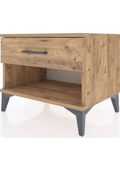 Hyperion Komodin Tek Çekmeceli 60x44x48 Çam-çam Atlas Çam