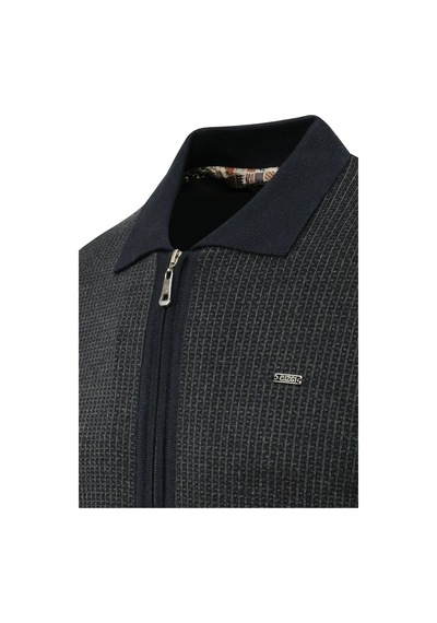 Çizgi Triko Erkek Polo Yaka Astarlı Triko Mont Fermuarlı 5208p Bgl-st05019 Lacivert