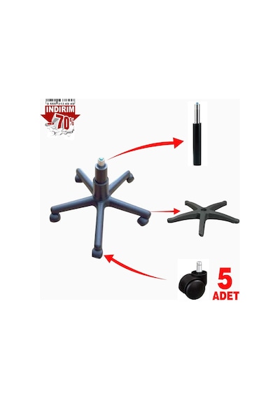 Amortisör Piston Ve Yıldız Ayak Tekerlekli 3 Parça Set Sekreter Amortisör Piston Ve Yıldız Ayak Tekerlekli 3 Parça Set Sekreter