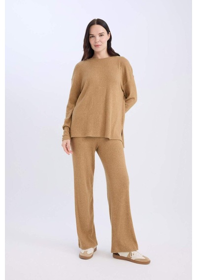 DeFacto Pantolon Traditional Flare Fit Düz Paça Fitilli Kaşkorse D6050AX24AUBG706