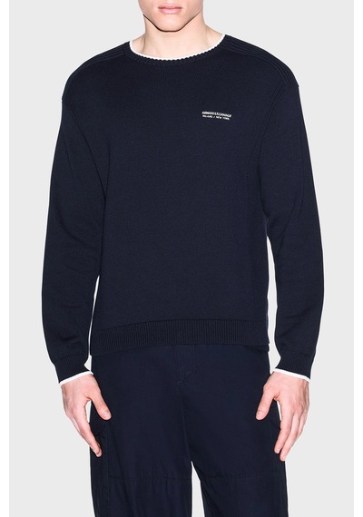 Armani Exchange Pamuk Karışımlı Regular Fit Bisiklet Yaka Kazak Erkek Kazak Xm003009 Af28775 Ub101 Lacivert Armani Exchange Pamuk Karışımlı Regular Fit Bisiklet Yaka Kazak Erkek Kazak Xm003009 Af28775 Ub101 Lacivert