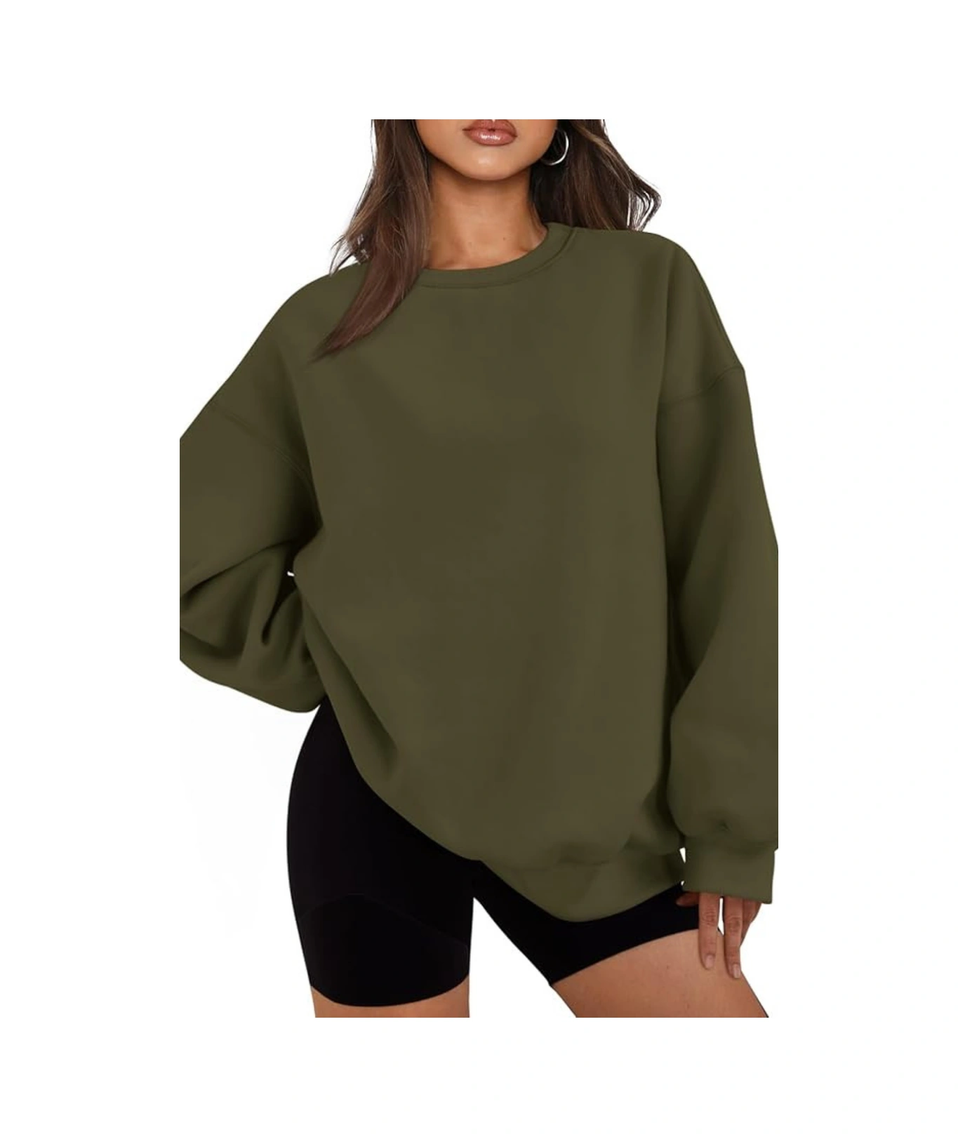 Genıus Store Kadın Sweatshirt Oversize Geniş Kalıp İçi Şardonlu Bisiklet Yaka Oversize Sweatshirt Kadın-sweatshırt Haki Genıus Store Kadın Sweatshirt Oversize Geniş Kalıp İçi Şardonlu Bisiklet Yaka Oversize Sweatshirt Kadın-sweatshırt Haki