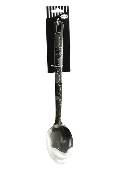 Yakut 13441 Çelik Metal Desenli Servis Kaşığı - 36 Cm- 12'li Paket