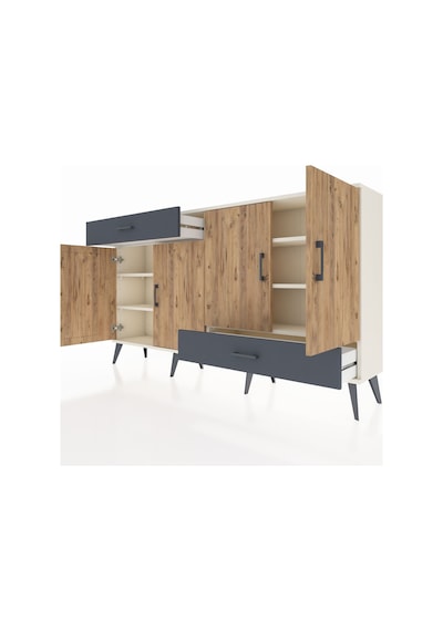 Arges Konsol 5 Raflı 2 Çekmeceli 4 Kapaklı 176x30x99 Aytaşı-çam/a Aytaşı-çam/antrasit