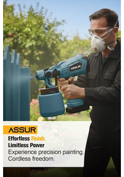 Assur ASR825 21V Çift Akü 300 MM Sprey Püskürtme Mavi