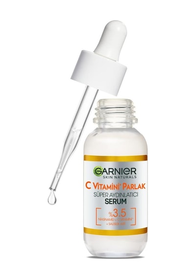 Garnier C Vitamini Parlak Süper Aydınlatıcı Serum 30 ML + Nem Bombası Kağıt Göz Maskesi