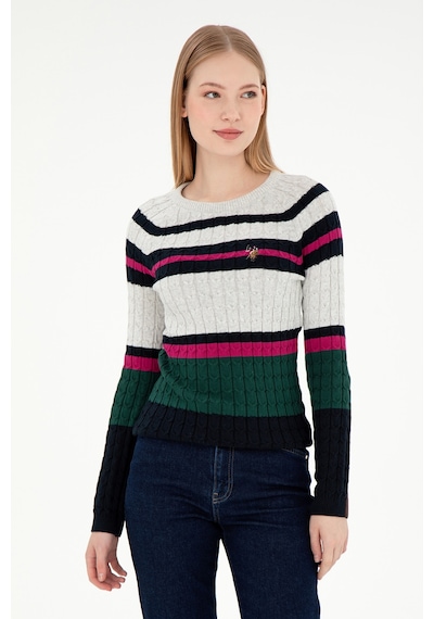 U.S. Polo Assn. Kadın Lacivert Bisiklet Yaka Kazak 50293151-VR033 U.S. Polo Assn. Kadın Lacivert Bisiklet Yaka Kazak 50293151-VR033