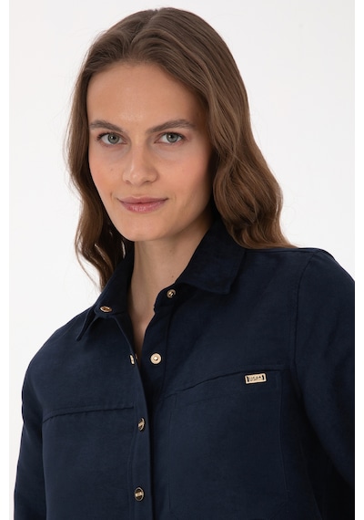 U.s. Polo Assn. Kadın Lacivert Gömlek Desenli 50317242-vr033 Lacivert