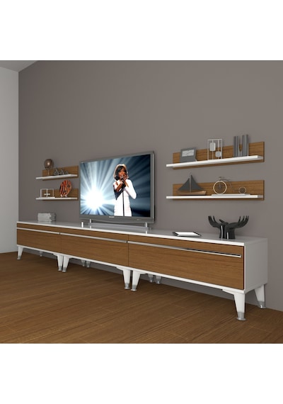 Decoraktiv Eko 270r Mdf Silver Tv Ünitesi Tv Sehpası Beyaz - Ceviz