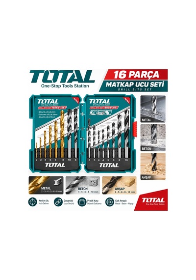 Total 16parça Karışık Matkap Ucu Seti