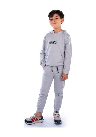 Mnk Baby & Kids Adventure Nakış Kanguru Cepli Kapüşonlu Çocuk Eşofman Mnk10072 Açık Gri Mnk Baby & Kids Adventure Nakış Kanguru Cepli Kapüşonlu Çocuk Eşofman Mnk10072 Açık Gri