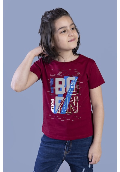 Toontoy Kids Toontoy Erkek Çocuk Baskılı Tişört Bordo