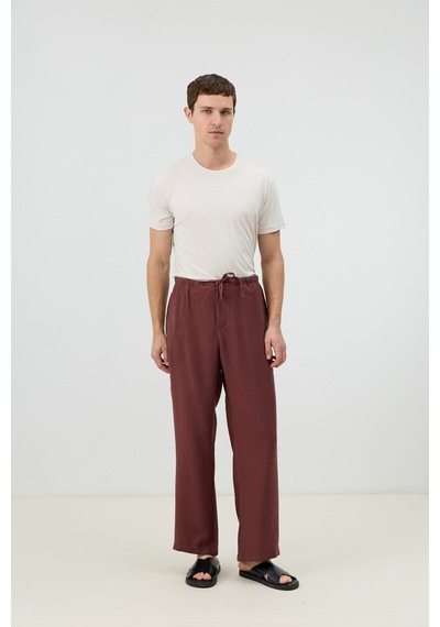 Antioch Modal Karışımlı Relaxed Erkek Pantolon Bordo