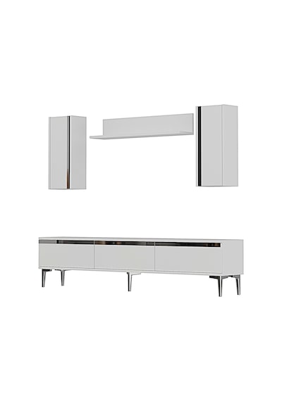 Tvr1898bs - Anka Tvr180 Tv Ünitesi Takım , Tv Sehpası Beyaz-sılver 180cm