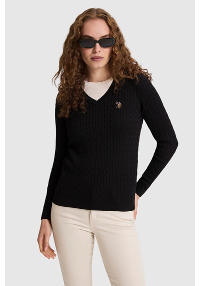 U.S. Polo Assn. Kadın Siyah Basic Kazak 50327575 Vr046